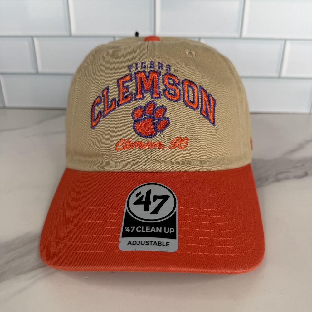 Clemson Tigers Dad Hat Cap Strap Back Mens One Size Orange 47 Clean Up Football